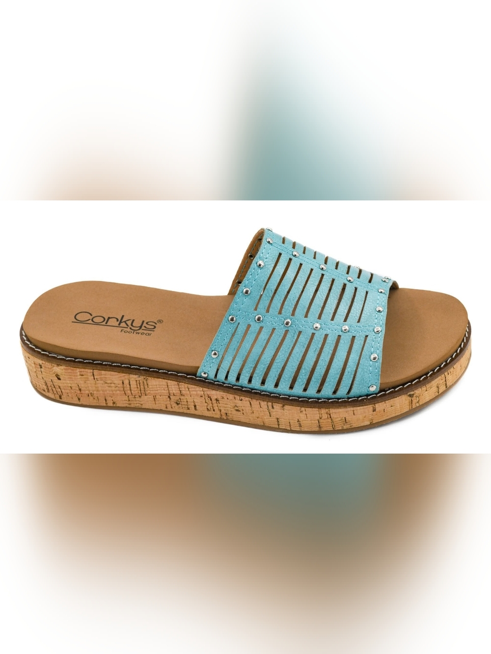 Corkys At Ease Aqua Slide Sandal with Cork 1" Platform